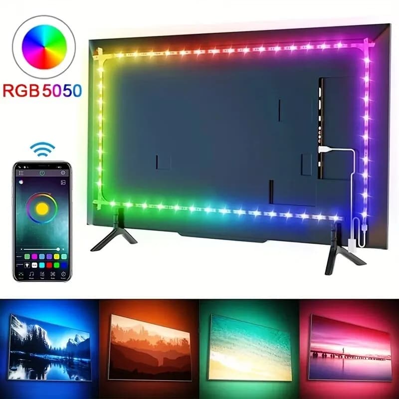 Bande lumineuse LED RVB intelligente, application à distance, document proxy pour TV, rétroéclairage