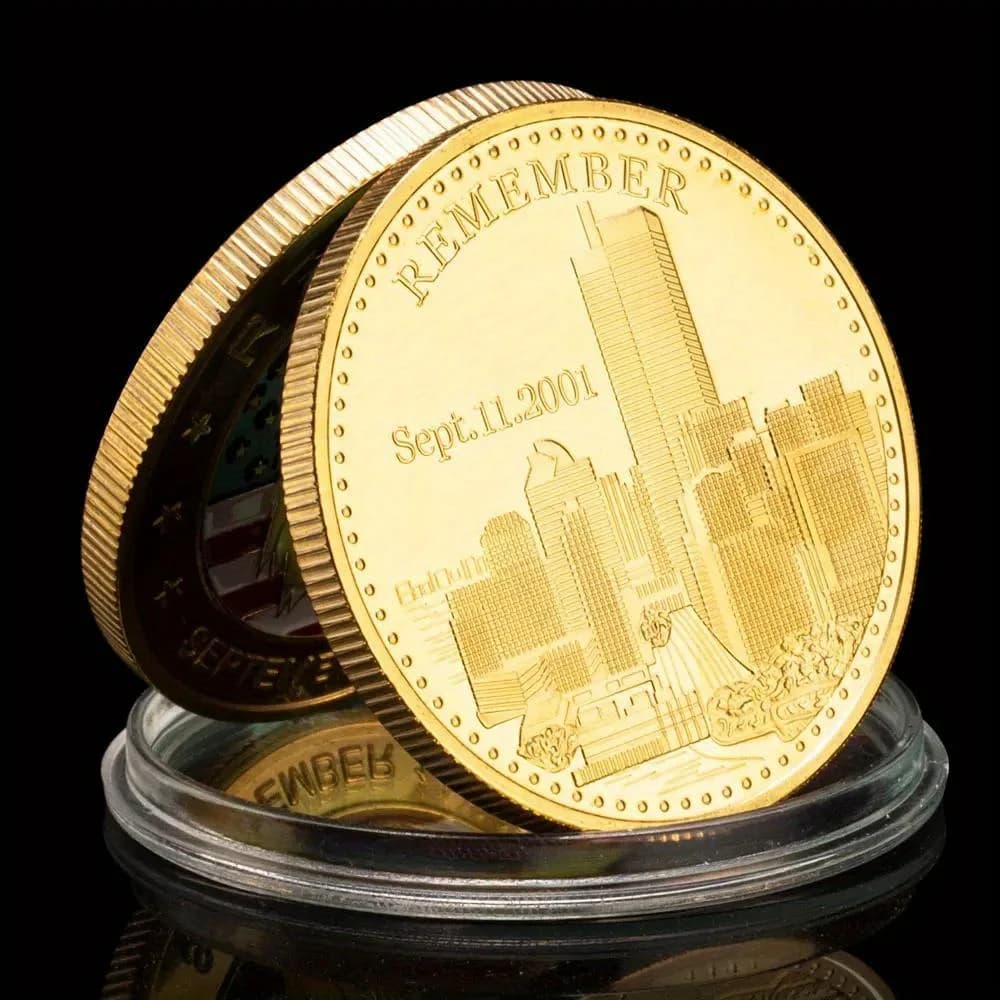 Remember Sept.11 2001 pièce de souvenir pièce commémorative plaquée or motif d'aigle pièce de défi à