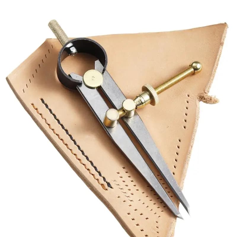 Boussole réglable, jauge de marquage artisanal en cuir, diviseur d'aile et jauge de marquage rotativ