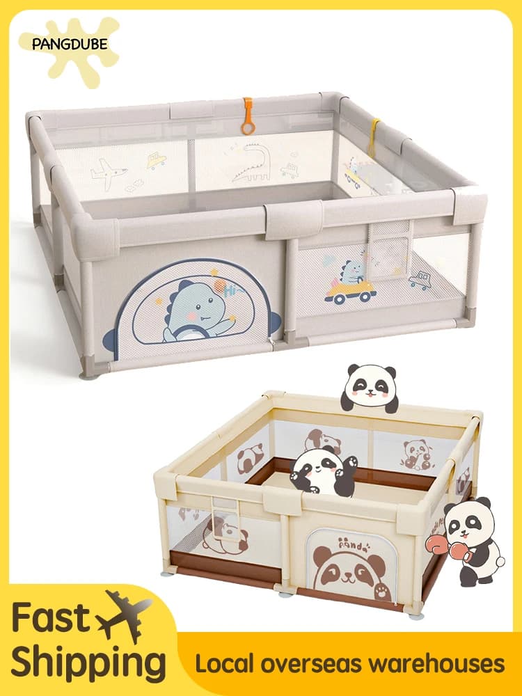 PANGDUBE Parc de jeu pour bébé, clôture de sécurité robuste, grande zone de jeu d'activité pour tout
