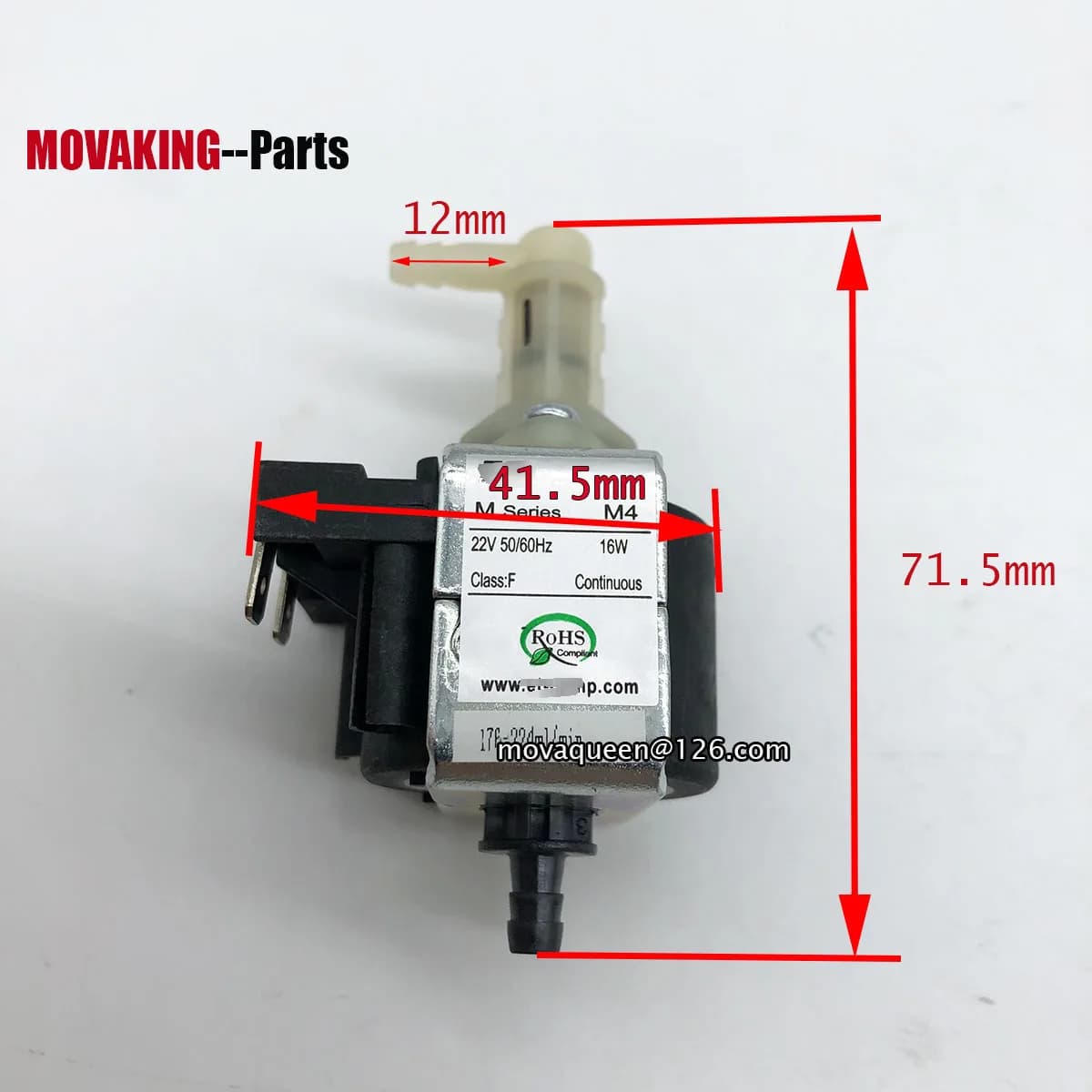 Micro pompe solénoïde série M M4 22V 16W, 2 pièces, 176-224 ml/min, pompe à eau pour Machine de nett