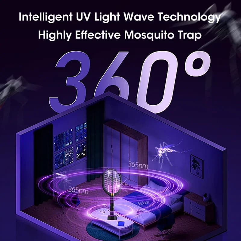 Lampe électrique anti-moustiques 3000V, lumière UV intelligente, Rechargeable, tapette à mouches, po