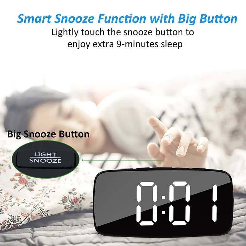 Réveil vibrant Super fort avec secoueur de lit, double USB multifonctionnel pour dormir lourd, sourd