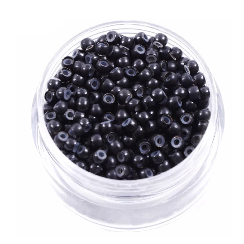 Nano anneaux en Silicone de 3mm, 500 pièces, anneaux en cuivre avec perles de cheveux doublées de Si