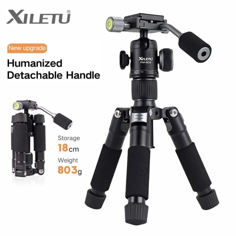 XILETU-Mini trépied professionnel FM5C2, support portable avec rotule de détermination pour appareil
