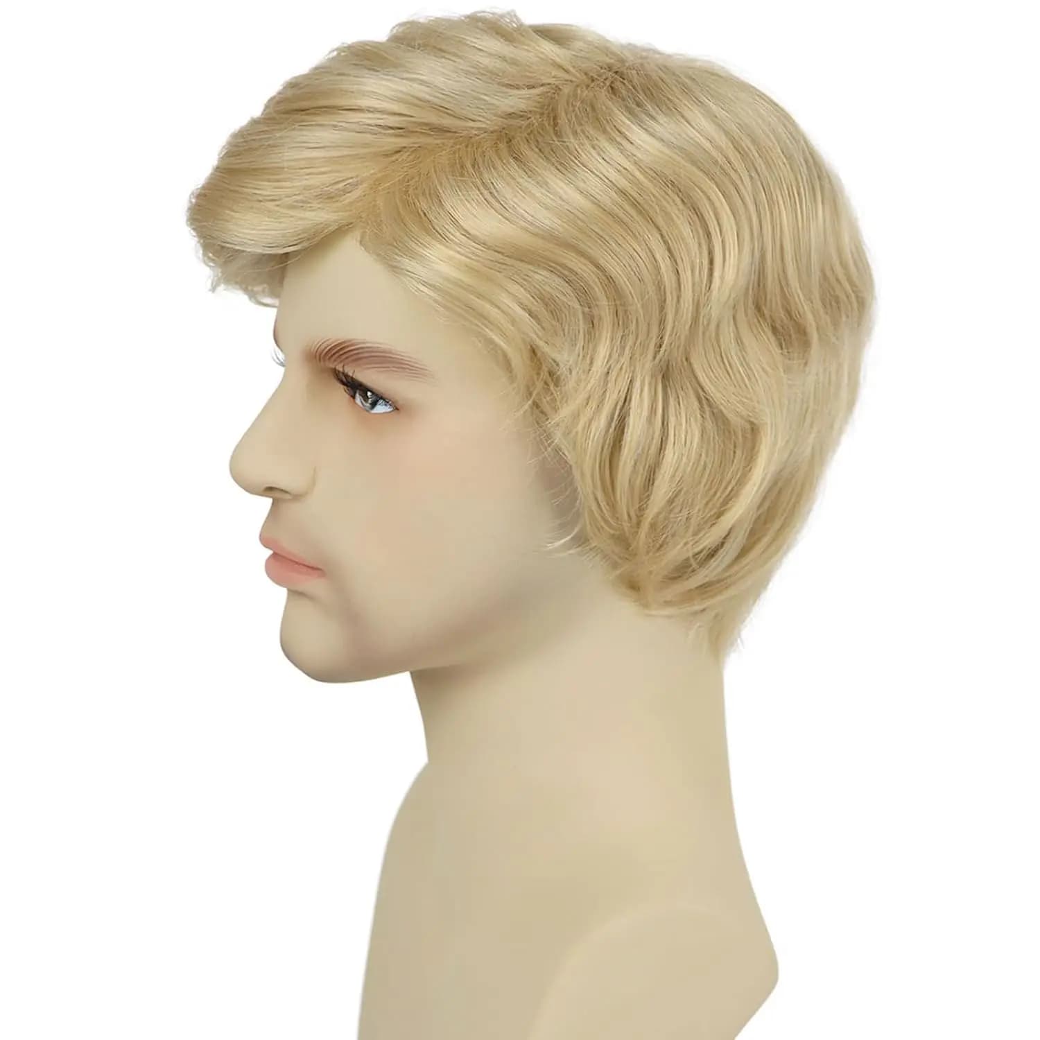 Costume Donald synthétique 3 pièces, cravate rouge, épingle de drapeau, compatible avec la perruque 