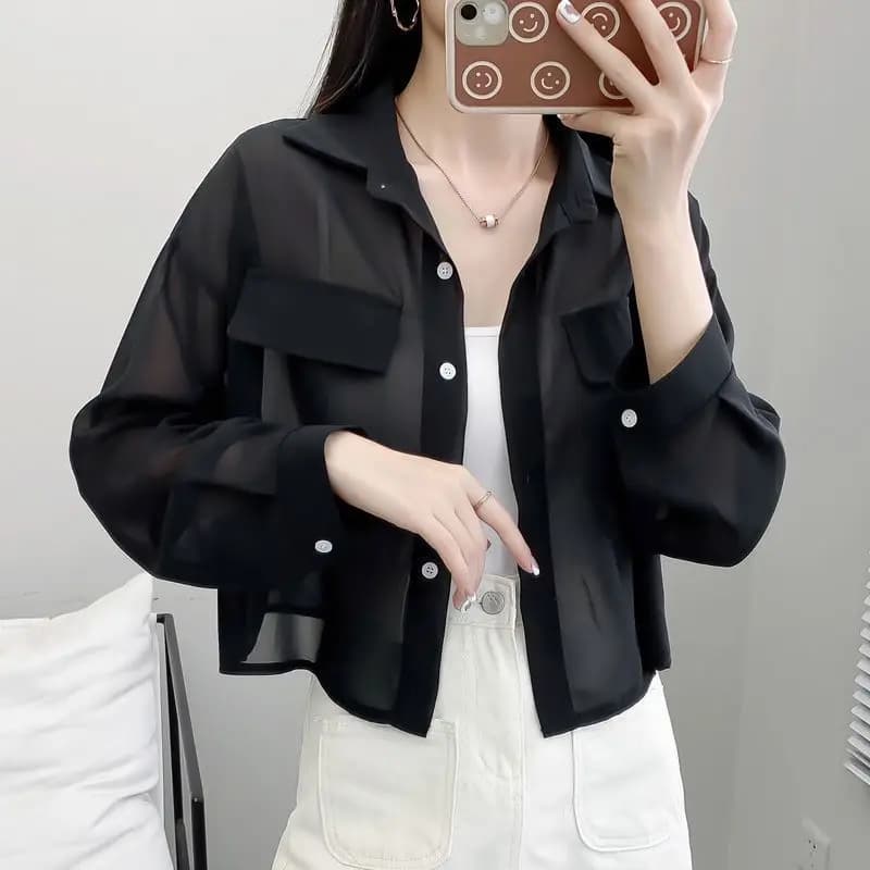 Vestes fines en mousseline de soie résistantes au soleil pour femmes, vêtements d'extérieur assortis