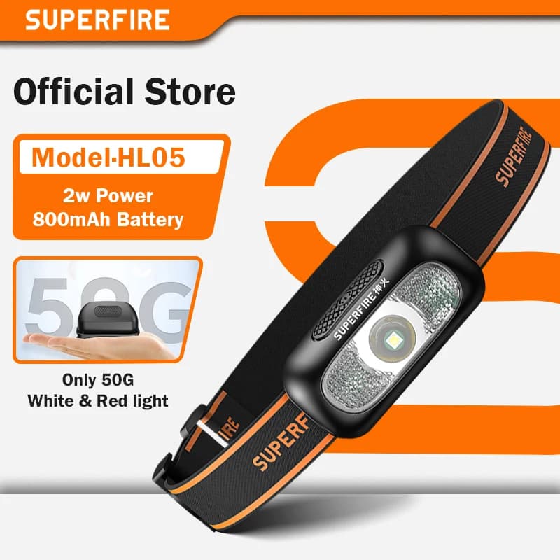 SUPERFIRE Mini lampe frontale puissante Rechargeable USB haute puissance phare LED étanche lampe fro