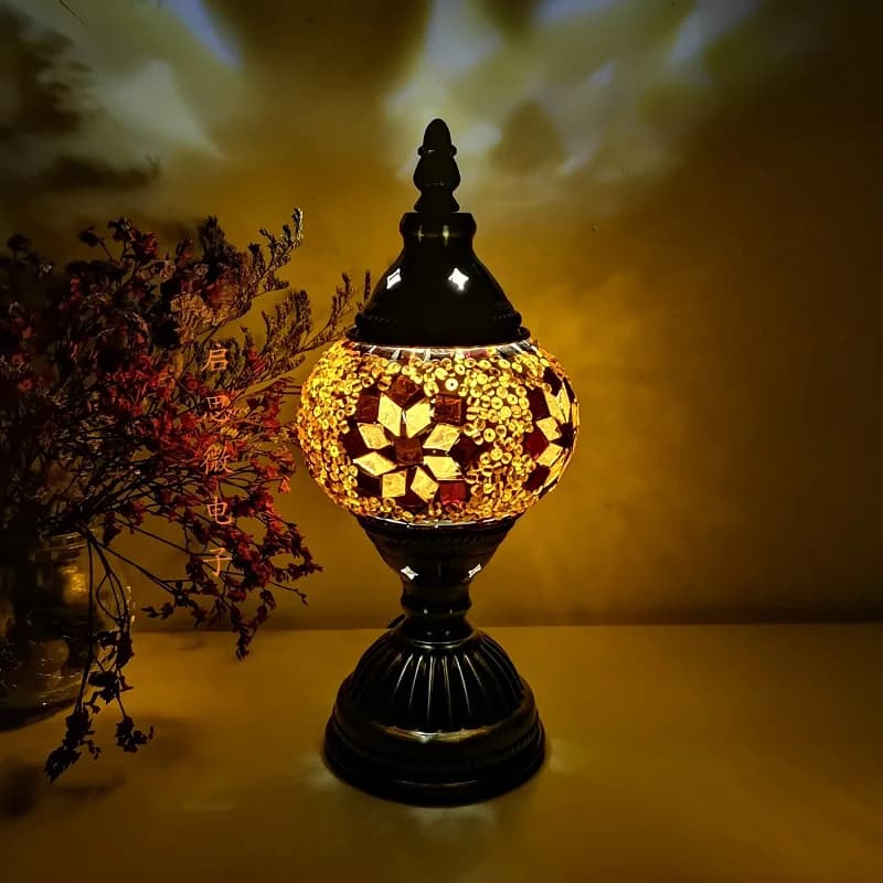 Lampe De Table en mosaïque Vintage Art déco fabriqué à la main Lamparas De Mesa mosaïque verre lit l
