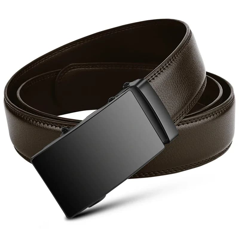 Ceinture automatique en cuir PU pour hommes, célèbre marque, affaires, sangles de taille, noir, jean