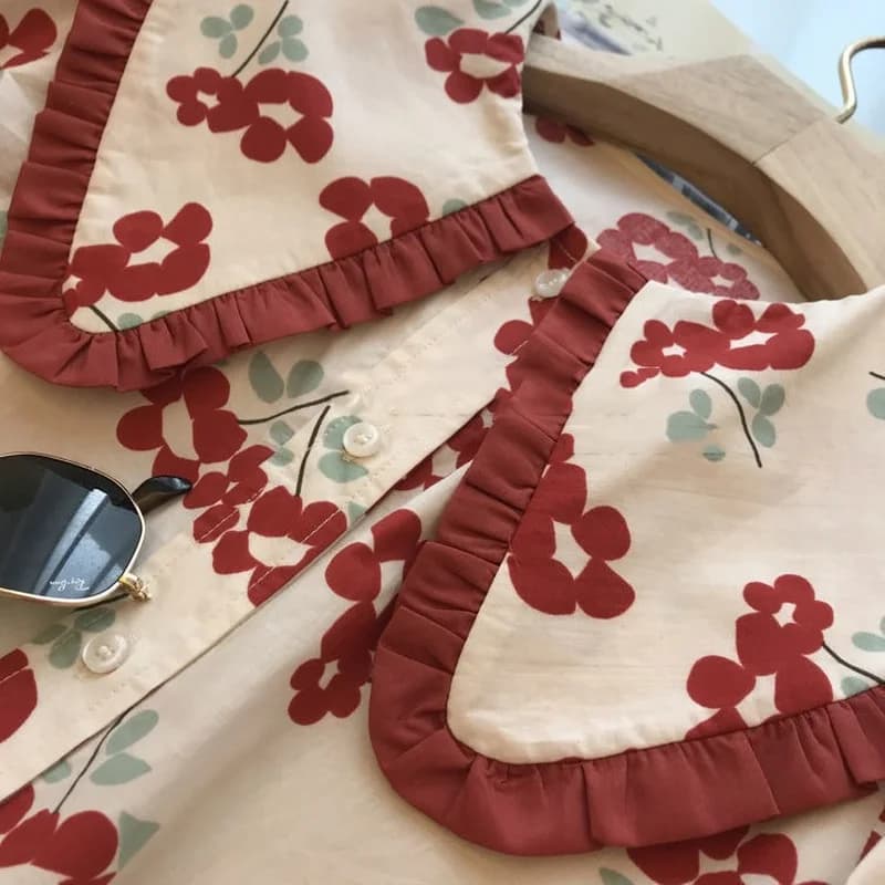 Chemises à fleurs pour femmes, mode coréenne, étudiants doux, Kawaii, Simple, All-Match, Chic, Doux,