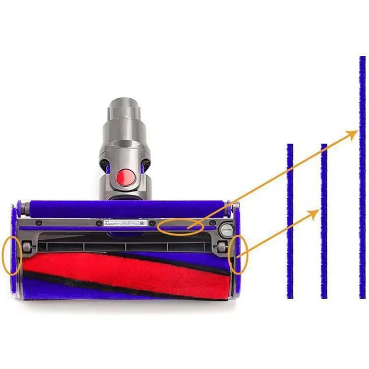 Accessoires en Peluche Douce pour Aspirateur Dyson, Rouleau Souple, Pièces de Rechange, V6 V7 V8 V10