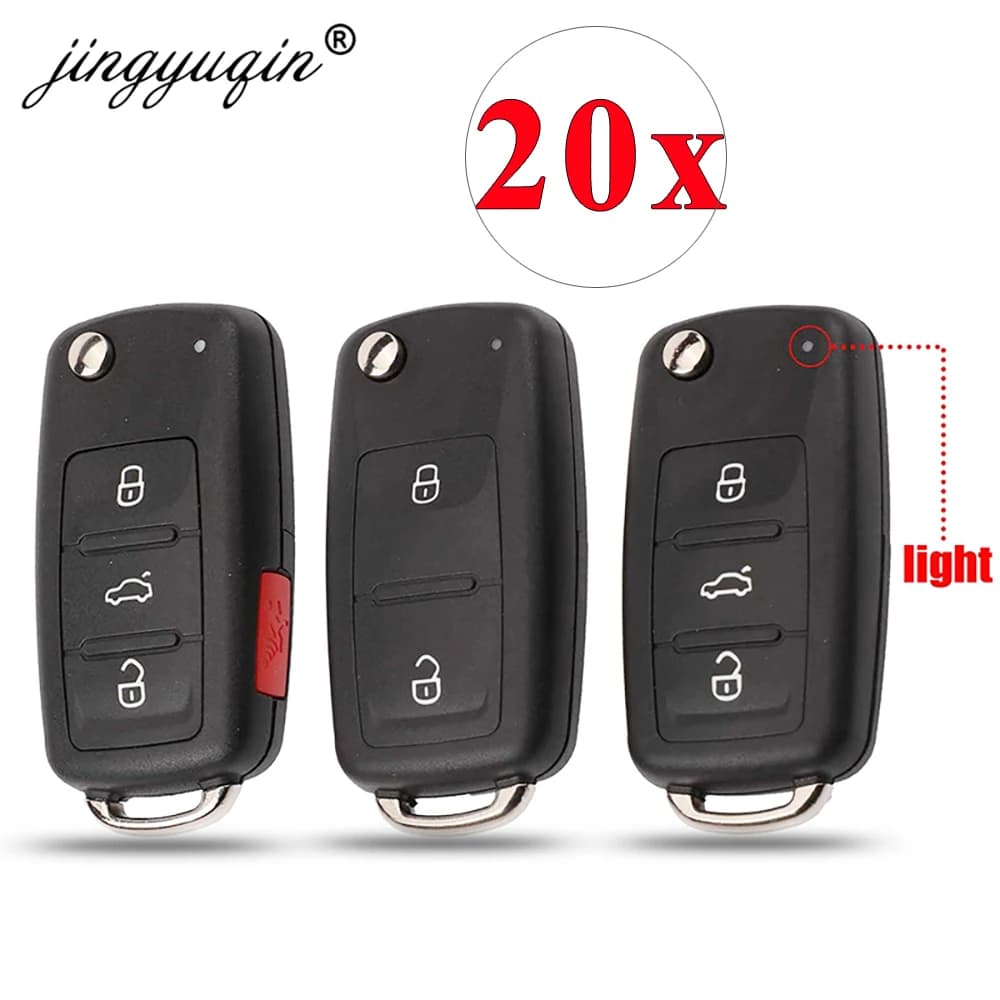 Jingyuqin 20 pièces/lot étui à clé pour nouveau VW Transporter Polo GOLF 202AD 202H télécommande pli