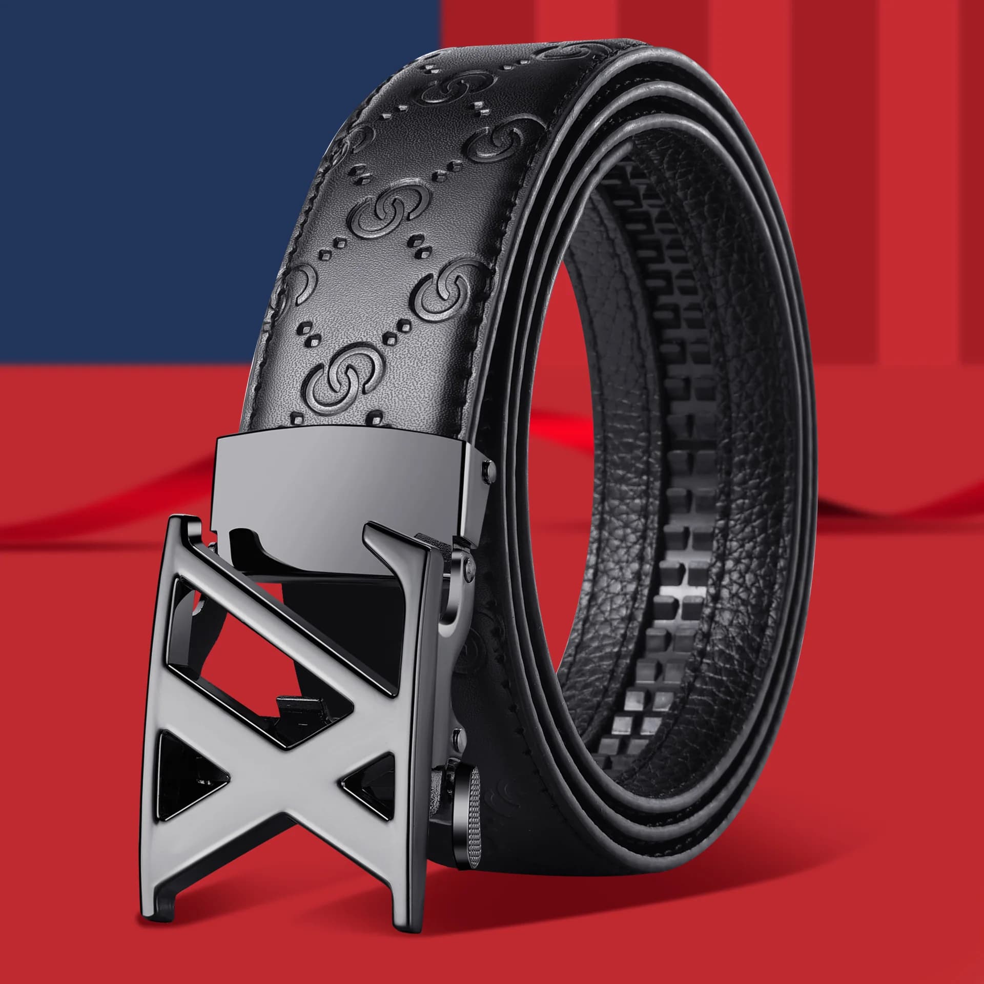 Ceinture homme haut de gamme à boucle automatique, style business décontracté, pour pantalon