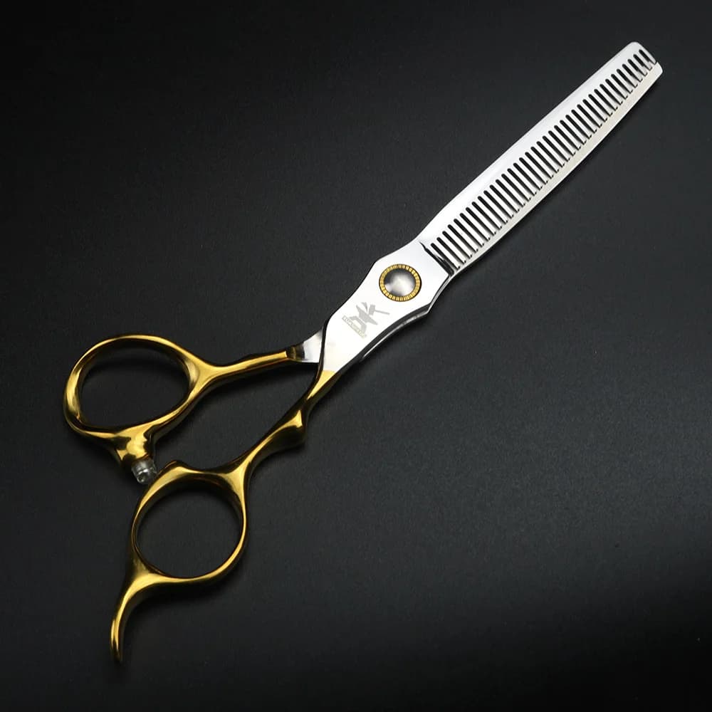 XUANFENG ciseaux à cheveux professionnels à poignée dorée 6.5 "440C ciseaux de coupe de barbier en a