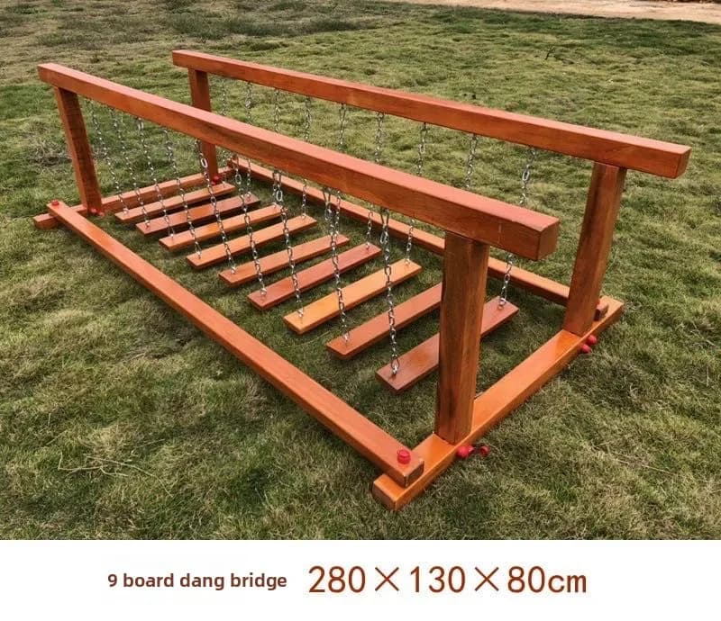 Cadre d'escalade en plein air pour maternelle, pont oscillant en bois, combinaison de perçage pour e