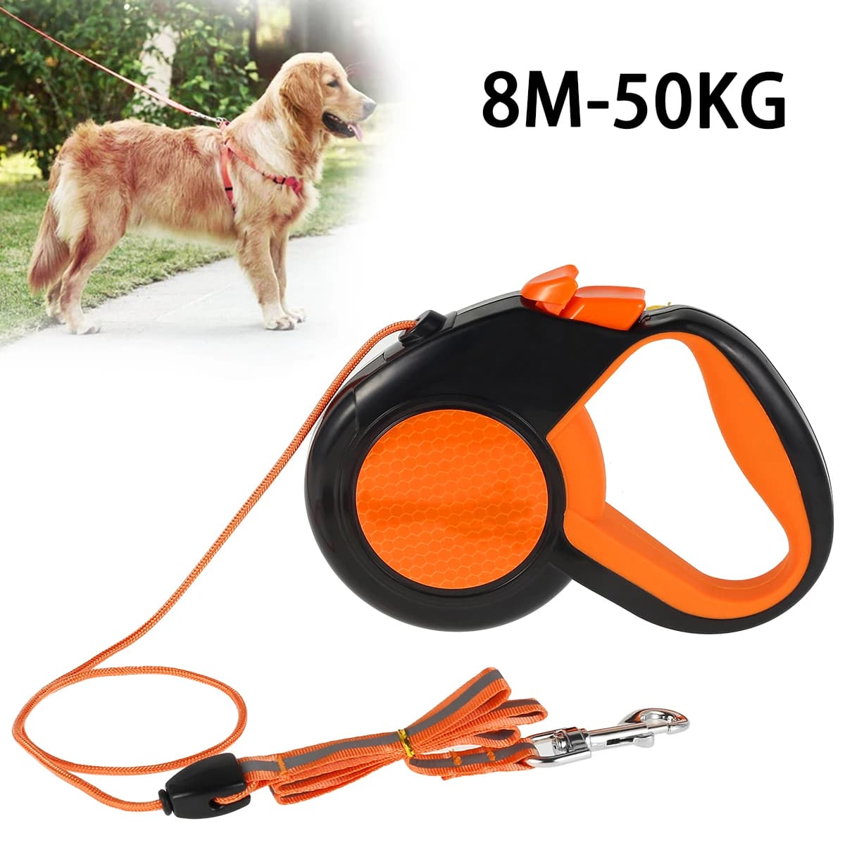 Laisse Rétractable pour Petit et Grand Chien, Collier à Roulette, Accessoires Réglables et Durables,