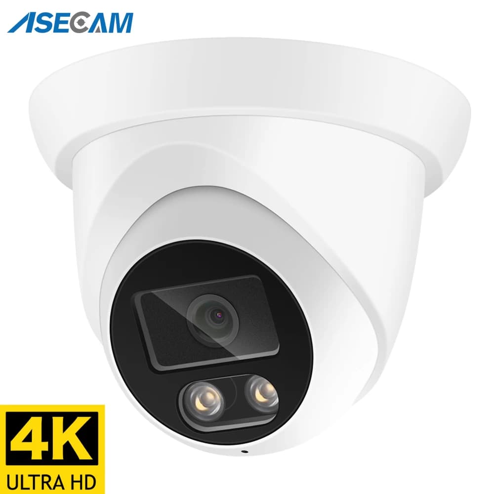 ASECAM camera video surveillance extérieure IP POE hd 8MP 4K, grand Angle de 2.8mm, H.265, Vision no