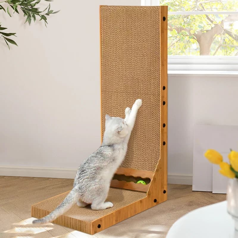 Planche à gratter verticale pour chat, double grattoir pour chat, tampon à gratter en carton ondulé 