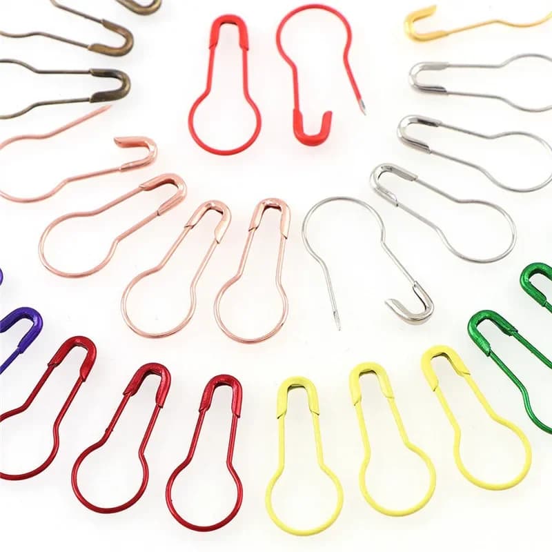 Épingles d'ampoule de sécurité colorées, 100 pièces, points de Crochet, Clips métalliques, marqueur,