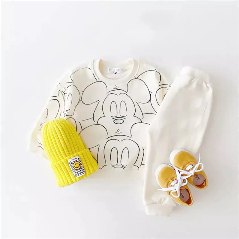 Survêtement de dessin animé pour bébé garçon et fille, ensemble t-shirt et objectifs College, décont
