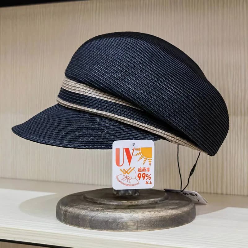 Casquette de paille de protection UV pour femme, chapeau de soleil, visière à bord, chapeau de gavro