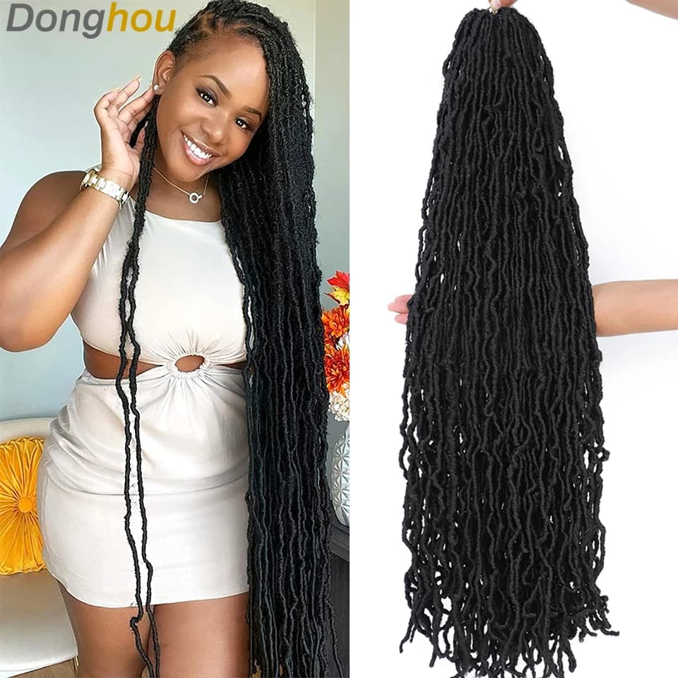18 24 36 pouces 6 paquets nouveaux faux locs crochet cheveux meche faux locs crochet tresse doux loc