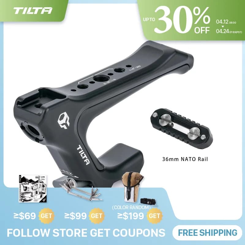 TILTA TA-QRTH7-B Poignée supérieure inclinable compacte NATO avec kit de rails Nato - Noir