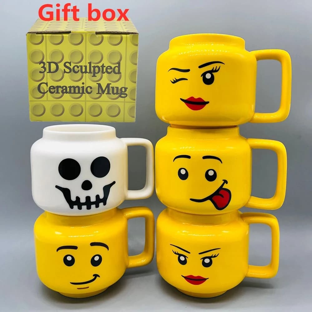 Tasse en céramique de 250ML, dessin animé mignon, café, lait, thé, verres, motif d'expression d'impu