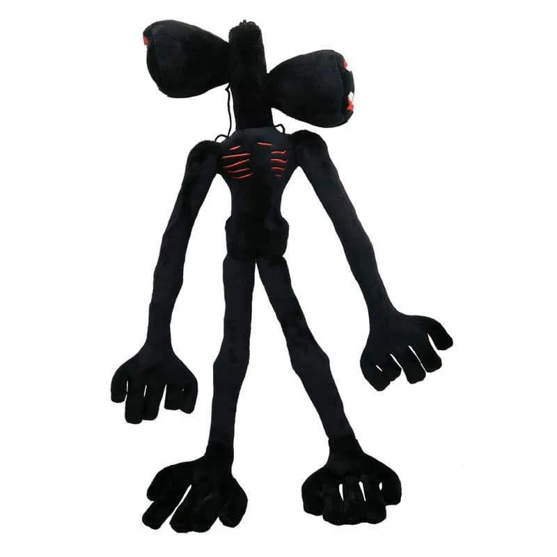Anime sirène tête en peluche poupée jouets effrayant noir blanc rouge Sirenhead chat cacahuète doux 