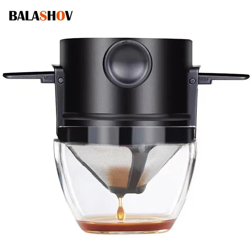 Filtre à café Portable, entonnoir réutilisable, infuseur à thé, goutte-à-goutte en acier inoxydable,