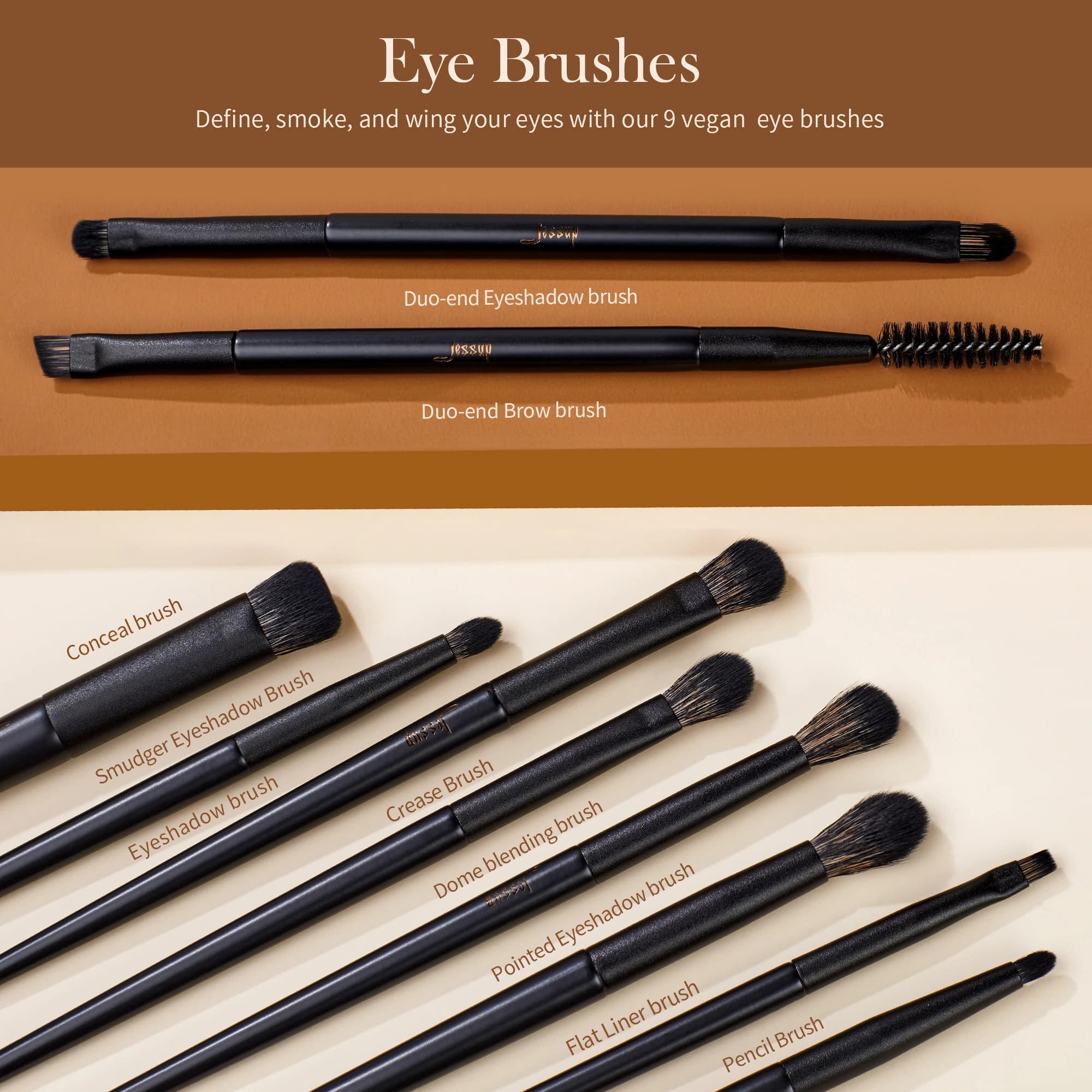 Jessup ensemble de pinceaux de maquillage, 10-14 pièces pinceau de maquillage Contour fond de teint 