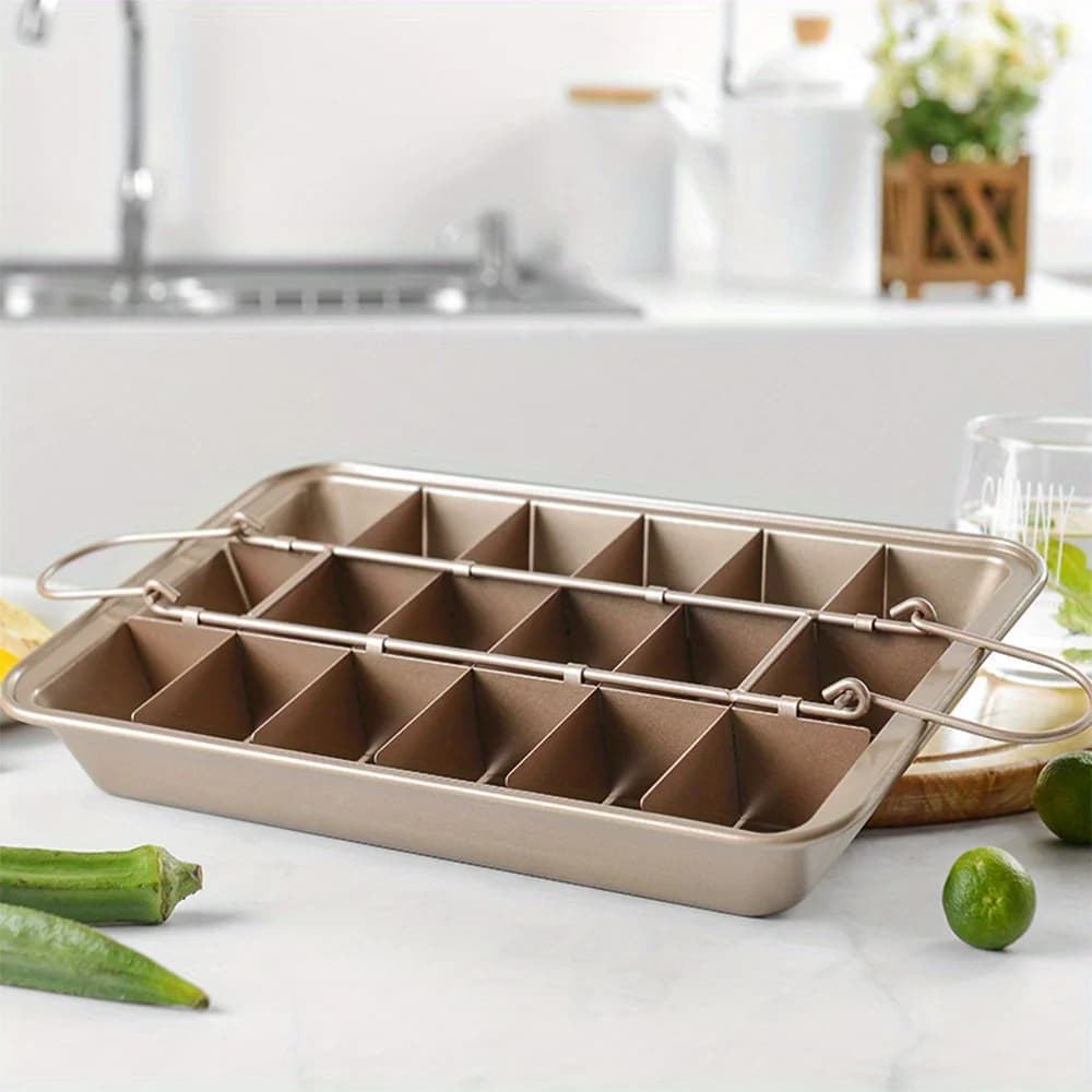 Moule à gâteau Brownie avec séparateurs (12.2 ''x 7.7''), poêle à pain en acier inoxydable, poêle à 