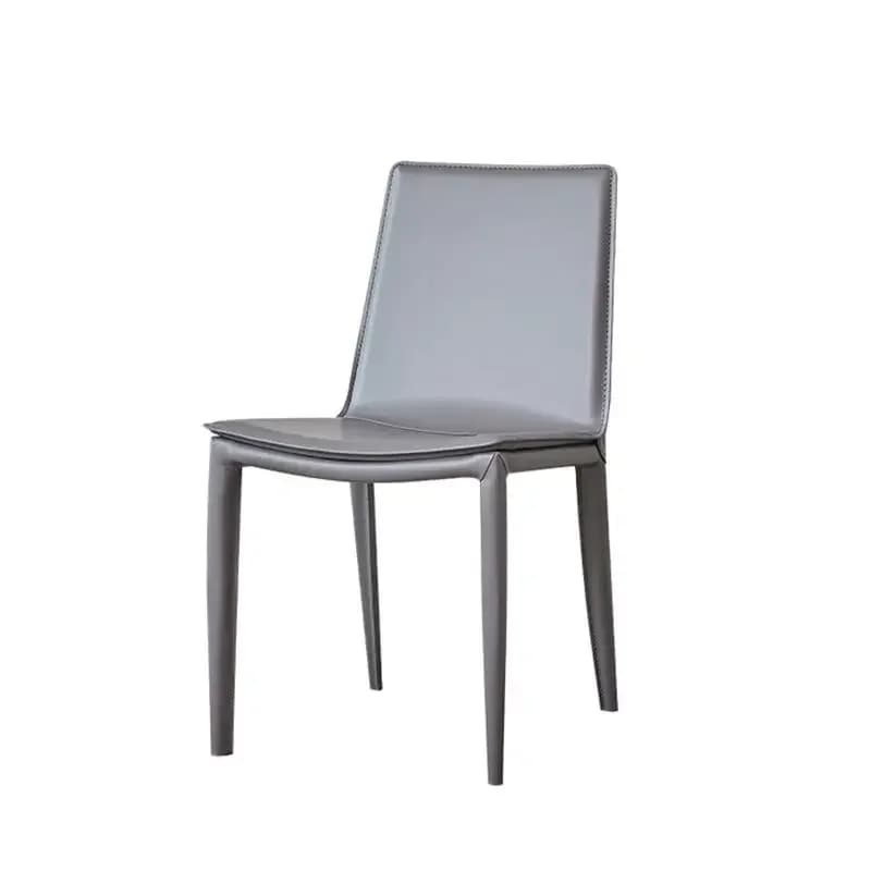 Chaise de salle à manger en cuir de selle minimaliste italienne, chaise de luxe à dossier confortabl