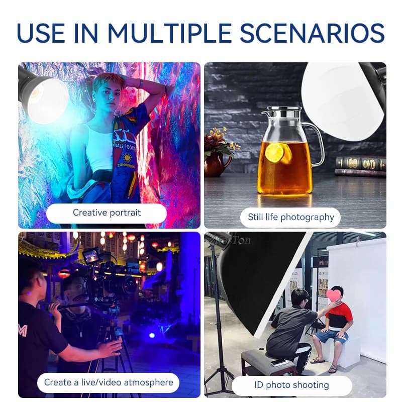 Lampe vidéo LED RVB avec télécommande, monture Bowens, éclairage de photographie extérieur, lumière 