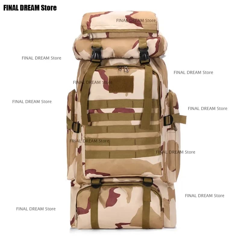 Grande capacité 80L imperméable Camouflage randonnée sac à dos décontracté tactique Sports de plein 