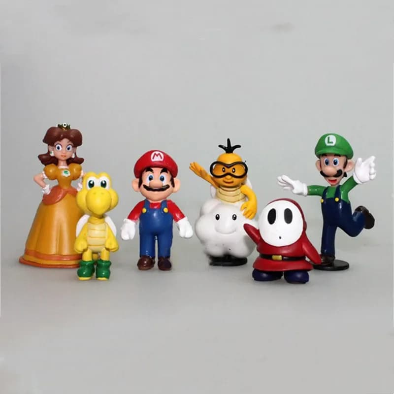 Nouveauté 2026 : Lot de 6 figurines d'action Super Mario Bros en PVC – Luigi, Yoshi, Donkey Kong, Ch