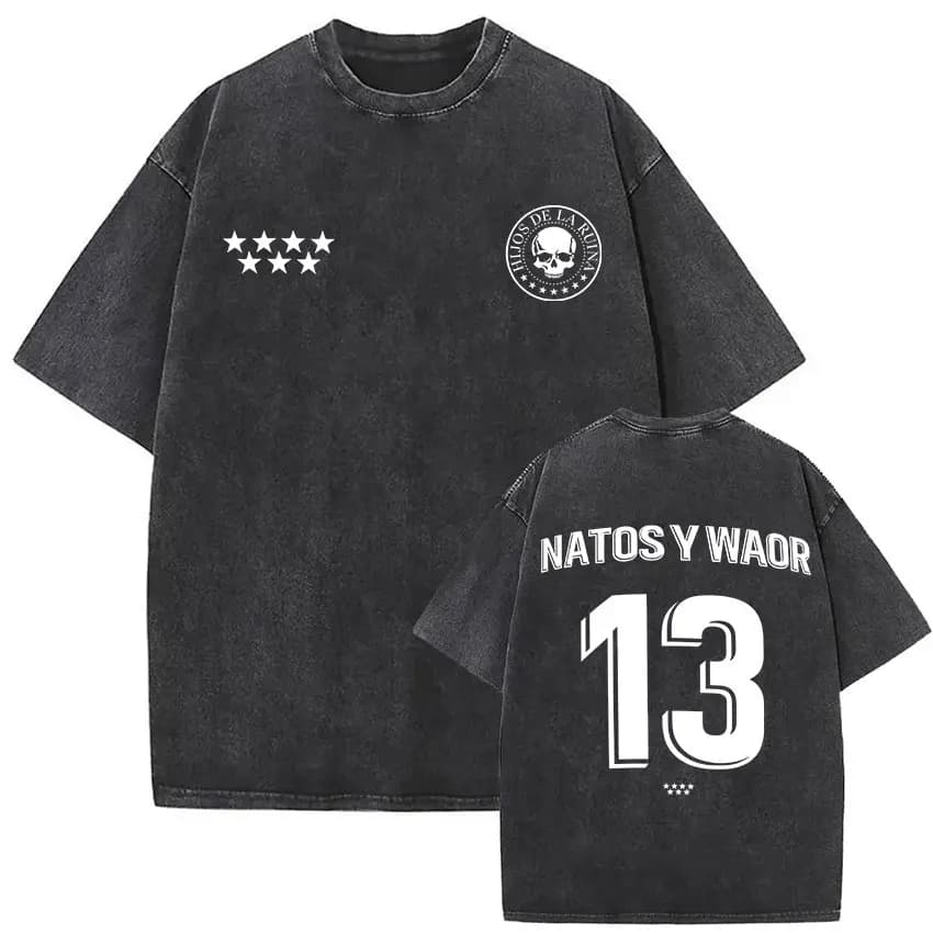 Lavé Vintage NATOS WAOR Hijos De La Ruina Logo Album Merch t-shirts hommes femmes Hip Hop gothique à