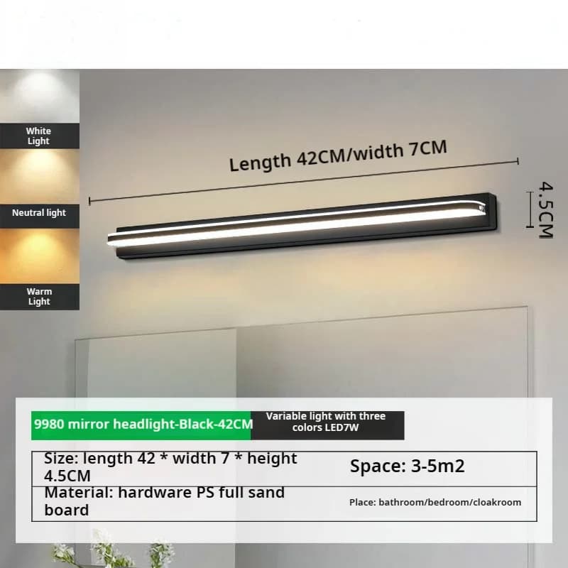 Lampes de miroir, éclairages LED de salle de bain sans perforation, lampes de miroir, appliques mura