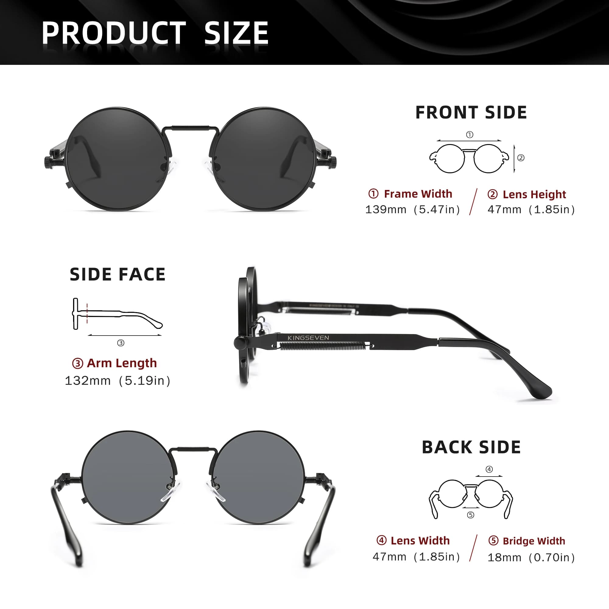 KINGSEVEN Original Designe lunettes de soleil gothique Punk polarisé hommes UV400 lunettes femmes ca