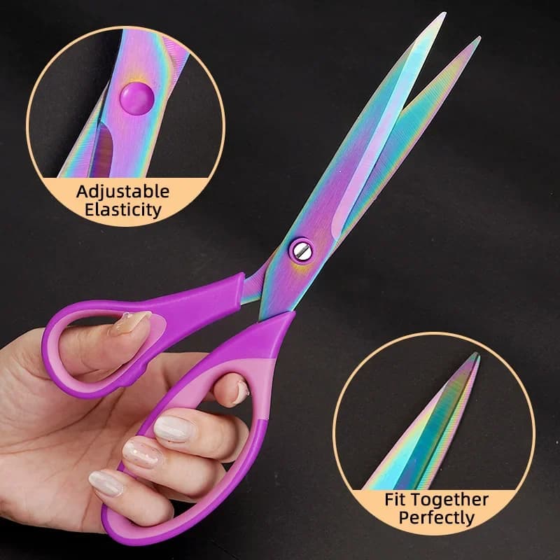 Ciseaux artisanaux en titane, ciseaux de tailleur de bureau, couleur plaquée titane, ciseaux faits à