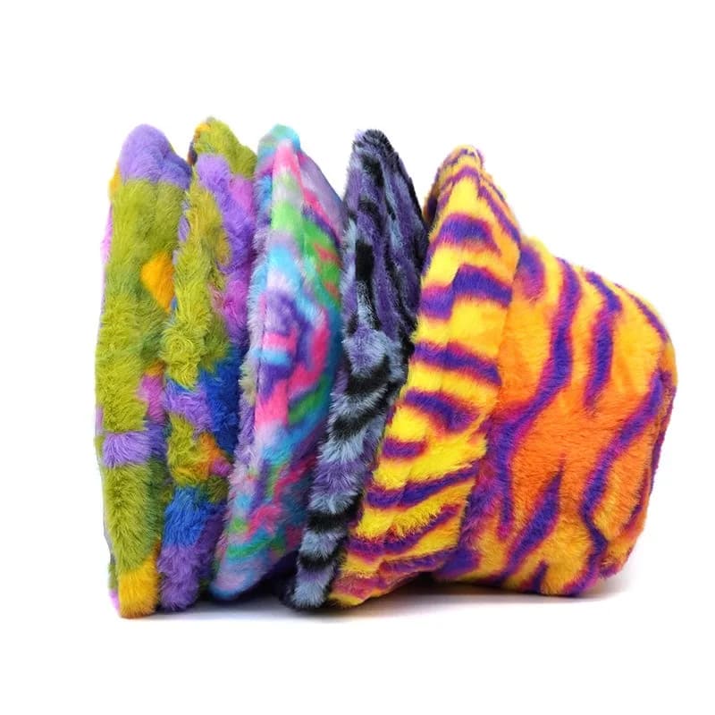 Chapeau anderpour femme, fausse fourrure, imprimé zèbre, peluche, velours, chaud, Suffolk, bonnet de