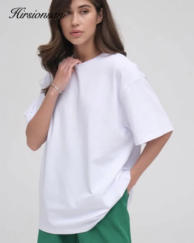 Hirsionsan-T-shirt décontracté à col rond pour homme et femme, 100% coton, 20 couleurs unies, été 20