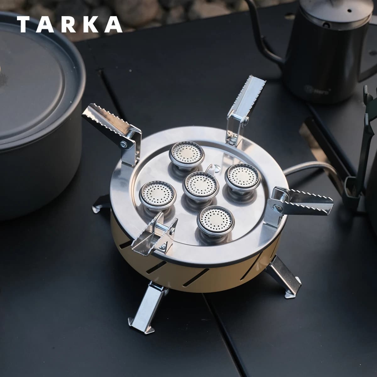 TARKA Camping 5 tête cuisinière à gaz 11800w haute puissance extérieur pliant brûleur à gaz four de 