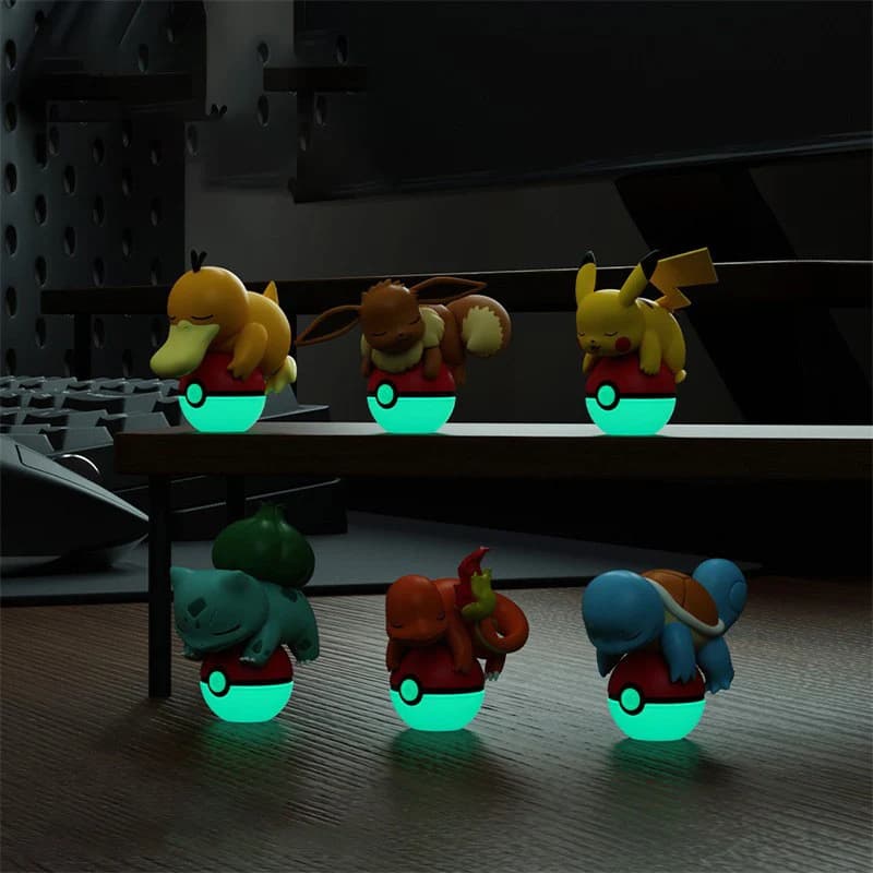 Authentique Pok é mon veilleuse poupée Pikachu EEVEE CHARMANDER BULBASAUR PSYDUCK ornement fait à la