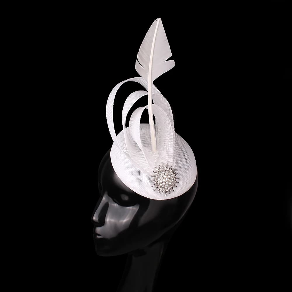 Chapeau fascinateur Imitation Sinamay Champagne, couvre-chef de mariage élégant pour femmes avec épi
