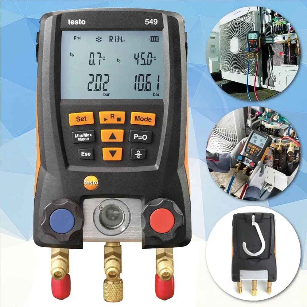 Testo 550s/557s/549 jauge réfrigération collecteur numérique manomètre électrique 05631550 ensemble 
