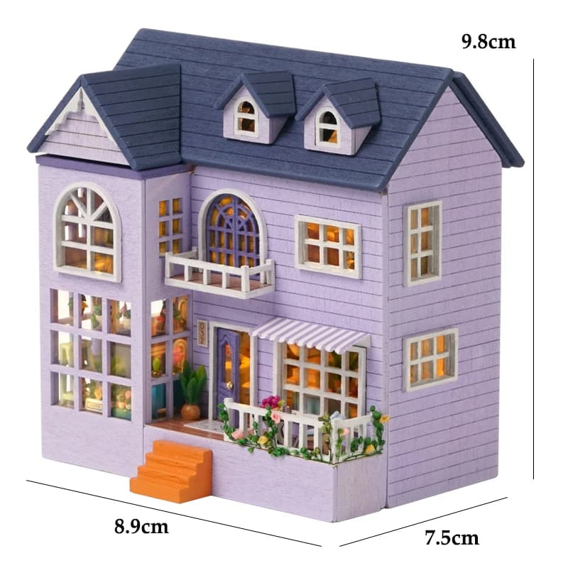 Bricolage Mini maison de poupée en bois avec meubles maison de poupée légère Casa assemblage modèle 