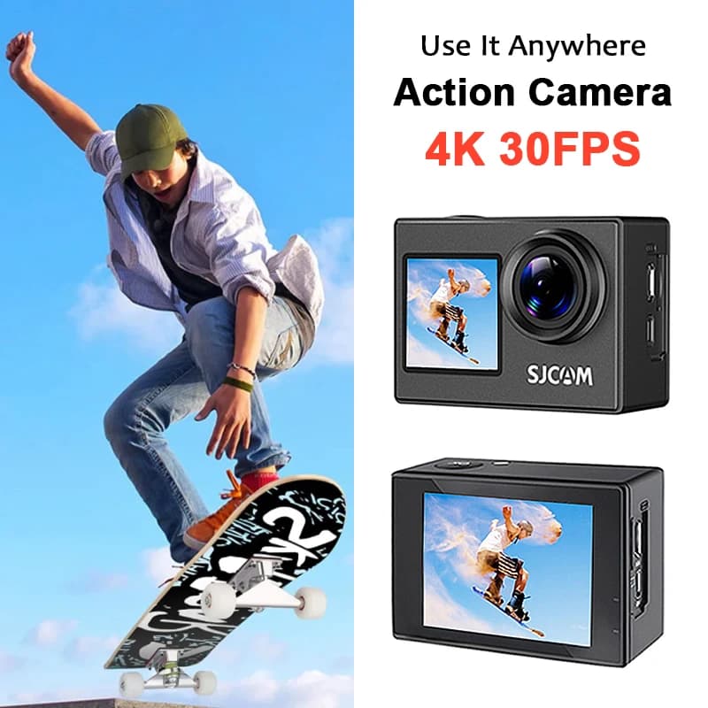 SJCAM SJ4000 double écran 4K caméra d'action 30M étanche Anti-secouement HD sport vidéo caméras d'ac