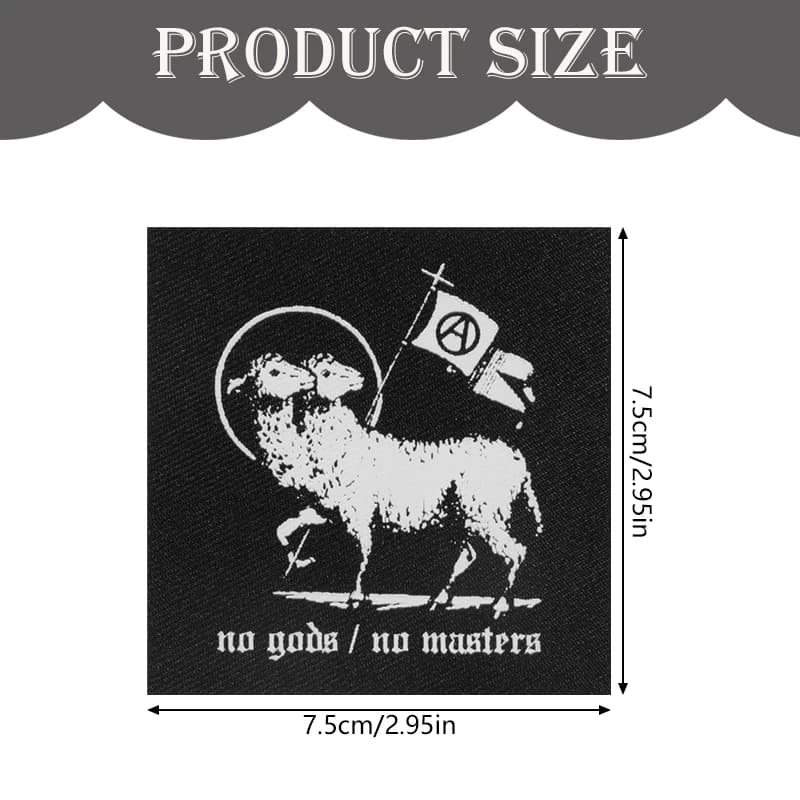 Patch imprimé No Gods No Prix, insigne punk DulMorale, cadeau de bricolage, patchs à coudre pour vêt